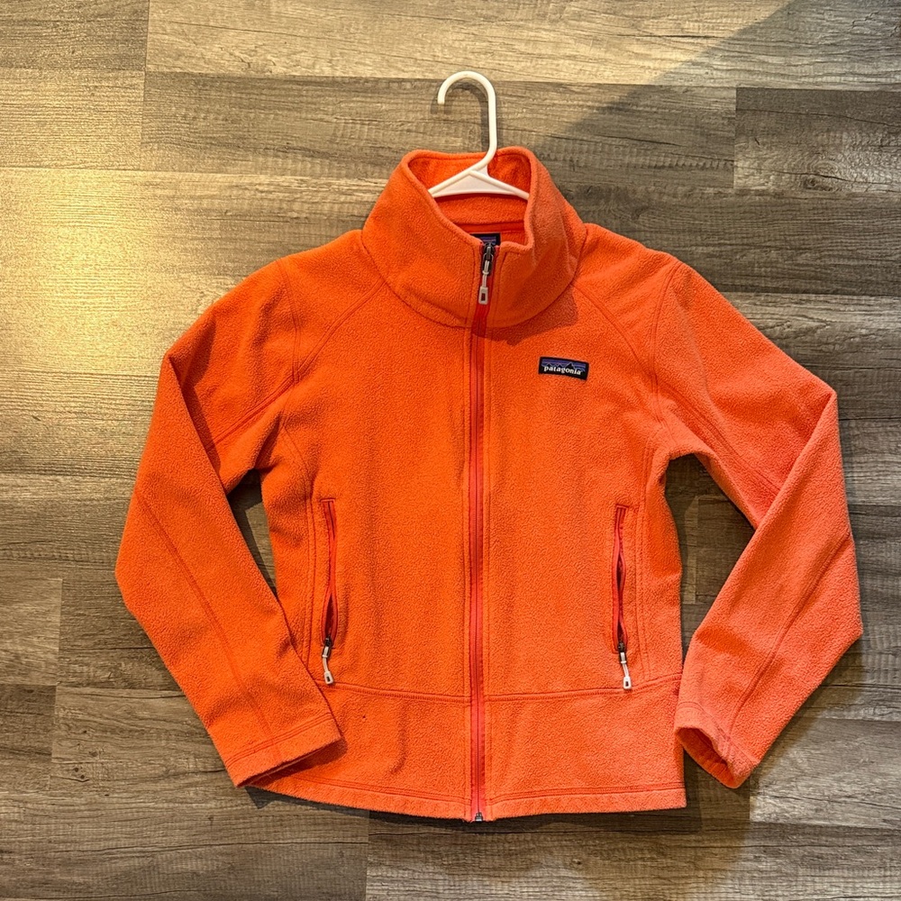 Patagonia Orange Full-Zip Fleece Vest Jacket